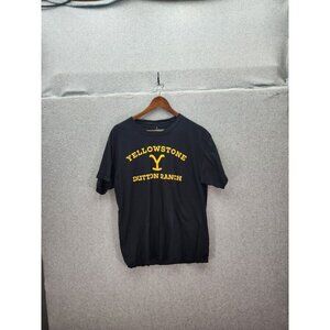 Yellowstone Dutton Ranch Mens T-Shirt Large Black 100% Cotton